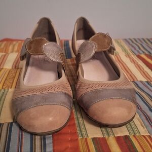 Rieker Gold And Silver Low Heel Mary Janes  Women's Size 38- US 7